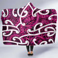 Aotearoa Maori Kowhaiwhai Hooded Blanket Mawhero Puhoro and Patiki