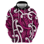 Aotearoa Maori Kowhaiwhai Hoodie Mawhero Puhoro and Patiki