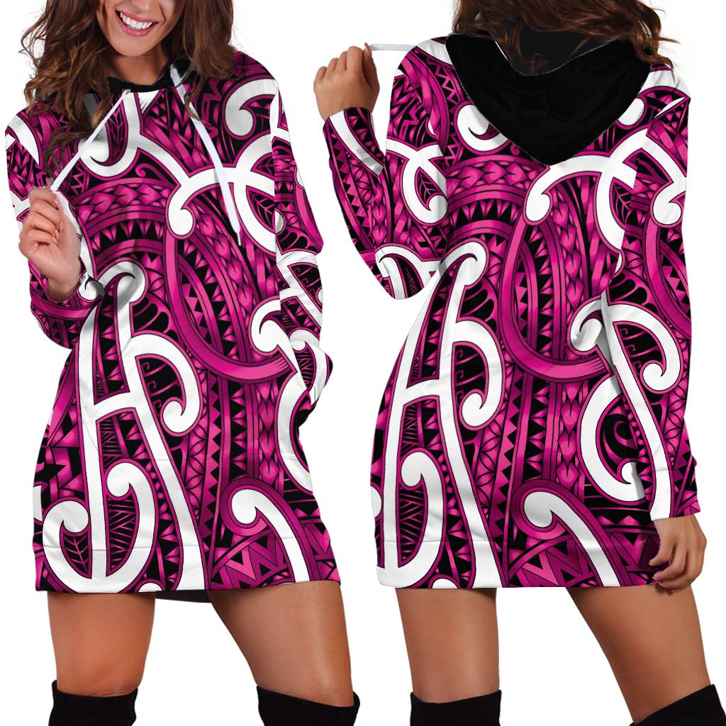 Aotearoa Maori Kowhaiwhai Hoodie Dress Mawhero Puhoro and Patiki