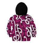 Aotearoa Maori Kowhaiwhai Kid Hoodie Mawhero Puhoro and Patiki