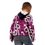 Aotearoa Maori Kowhaiwhai Kid Hoodie Mawhero Puhoro and Patiki
