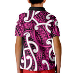 Aotearoa Maori Kowhaiwhai Kid Polo Shirt Mawhero Puhoro and Patiki