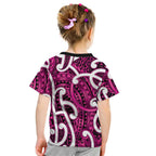 Aotearoa Maori Kowhaiwhai Kid T Shirt Mawhero Puhoro and Patiki