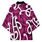 Aotearoa Maori Kowhaiwhai Kimono Mawhero Puhoro and Patiki