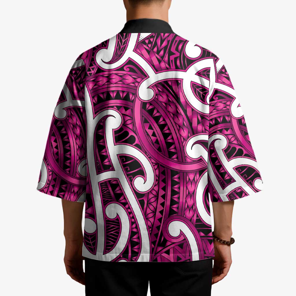 Aotearoa Maori Kowhaiwhai Kimono Mawhero Puhoro and Patiki