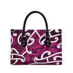 Aotearoa Maori Kowhaiwhai Leather Bag Mawhero Puhoro and Patiki