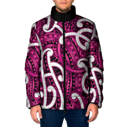 Aotearoa Maori Kowhaiwhai Padded Jacket Mawhero Puhoro and Patiki