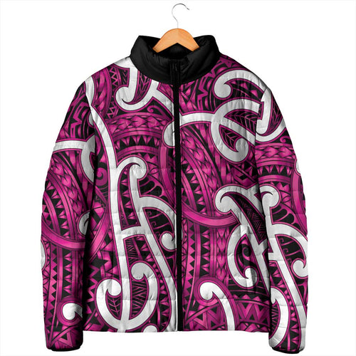 Aotearoa Maori Kowhaiwhai Padded Jacket Mawhero Puhoro and Patiki