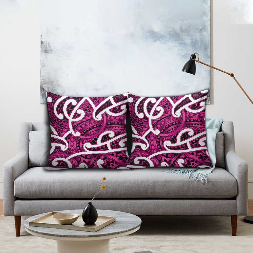 Aotearoa Maori Kowhaiwhai Pillow Cover Mawhero Puhoro and Patiki
