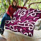Aotearoa Maori Kowhaiwhai Quilt Mawhero Puhoro and Patiki