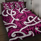 Aotearoa Maori Kowhaiwhai Quilt Bed Set Mawhero Puhoro and Patiki