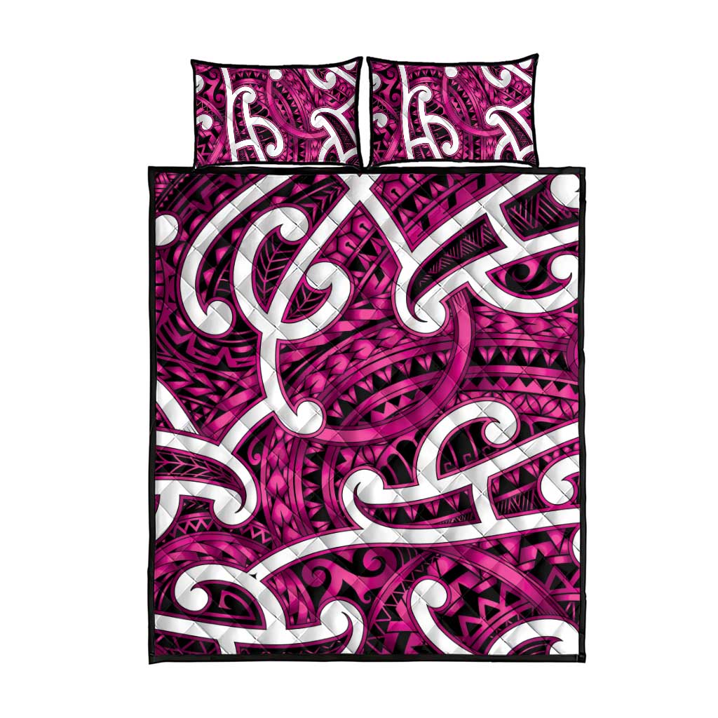 Aotearoa Maori Kowhaiwhai Quilt Bed Set Mawhero Puhoro and Patiki