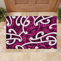 Aotearoa Maori Kowhaiwhai Rubber Doormat Mawhero Puhoro and Patiki