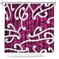Aotearoa Maori Kowhaiwhai Shower Curtain Mawhero Puhoro and Patiki