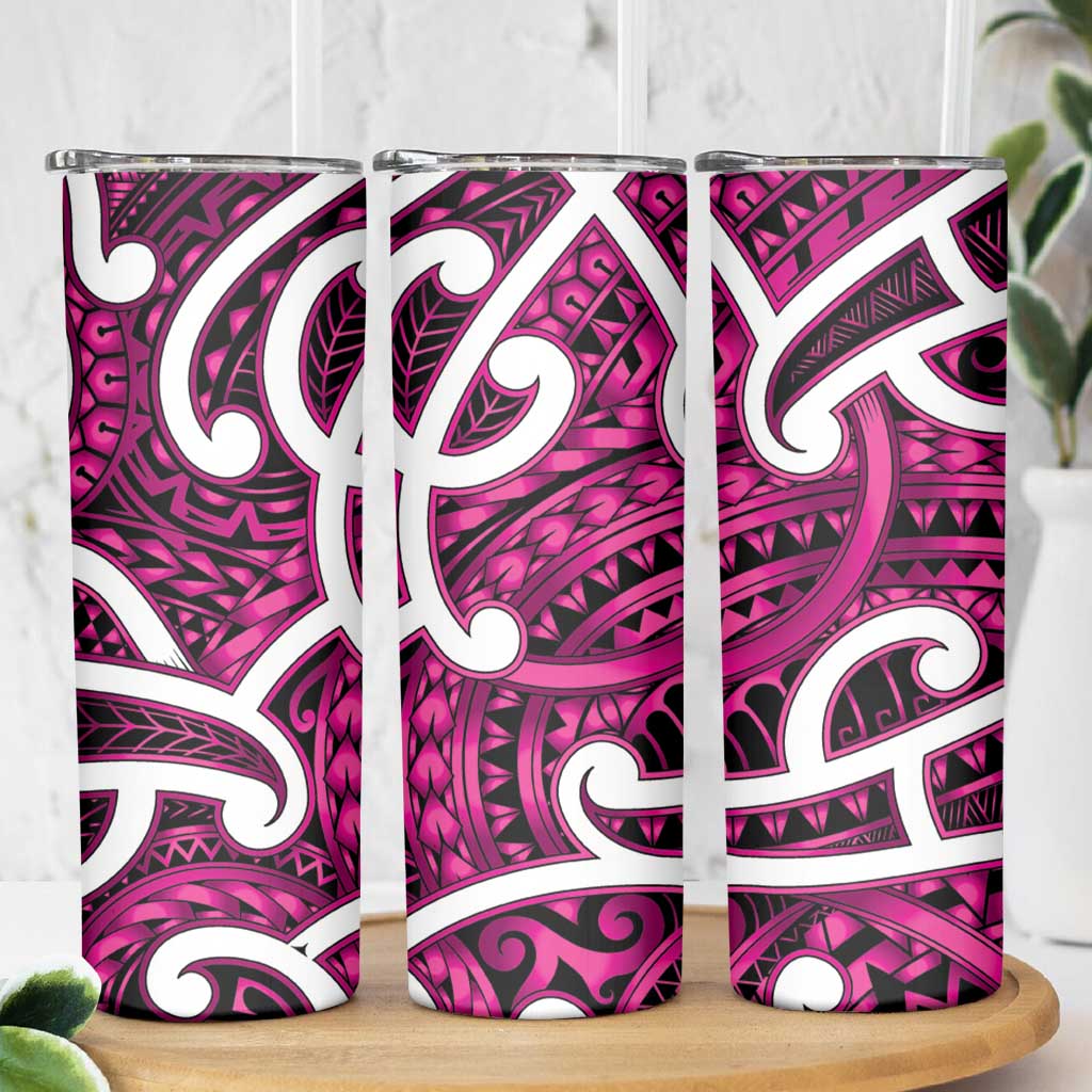 Aotearoa Maori Kowhaiwhai Skinny Tumbler Mawhero Puhoro and Patiki
