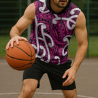 Aotearoa Maori Kowhaiwhai Sleeveless Hoodie Mawhero Puhoro and Patiki