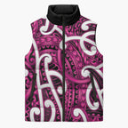 Aotearoa Maori Kowhaiwhai Sleeveless Puffer Jacket Mawhero Puhoro and Patiki