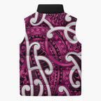Aotearoa Maori Kowhaiwhai Sleeveless Puffer Jacket Mawhero Puhoro and Patiki