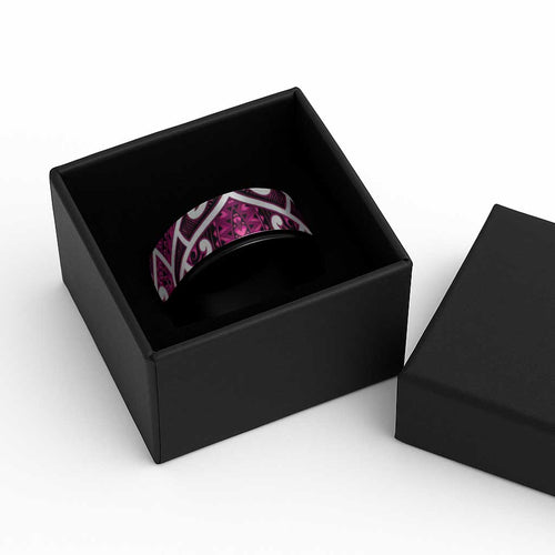 Aotearoa Maori Kowhaiwhai Spinner Ring Mawhero Puhoro and Patiki