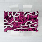 Aotearoa Maori Kowhaiwhai Tablecloth Mawhero Puhoro and Patiki