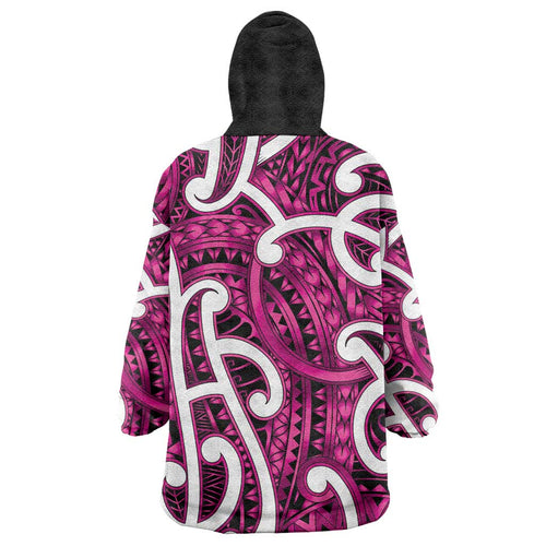 Aotearoa Maori Kowhaiwhai Wearable Blanket Hoodie Mawhero Puhoro and Patiki