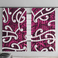 Aotearoa Maori Kowhaiwhai Window Curtain Mawhero Puhoro and Patiki