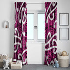 Aotearoa Maori Kowhaiwhai Window Curtain Mawhero Puhoro and Patiki