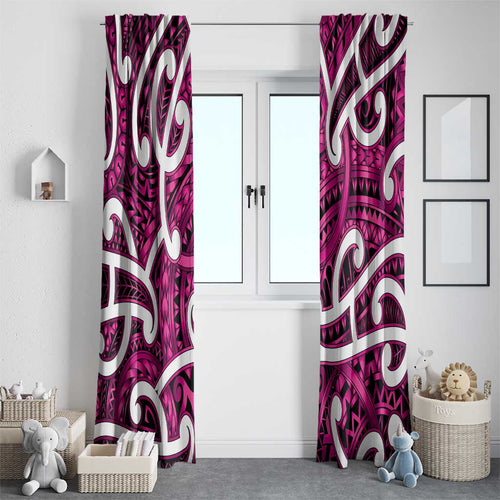 Aotearoa Maori Kowhaiwhai Window Curtain Mawhero Puhoro and Patiki