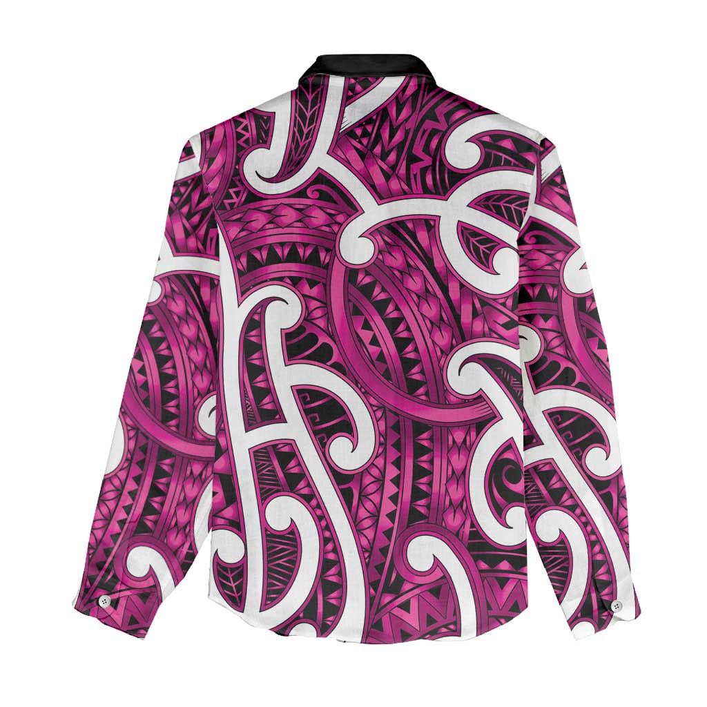 Aotearoa Maori Kowhaiwhai Women Casual Shirt Mawhero Puhoro and Patiki