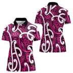 Aotearoa Maori Kowhaiwhai Women Polo Shirt Mawhero Puhoro and Patiki