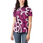 Aotearoa Maori Kowhaiwhai Women Polo Shirt Mawhero Puhoro and Patiki