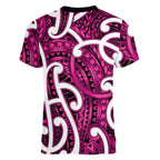 Aotearoa Maori Kowhaiwhai Women V-Neck T-Shirt Mawhero Puhoro and Patiki