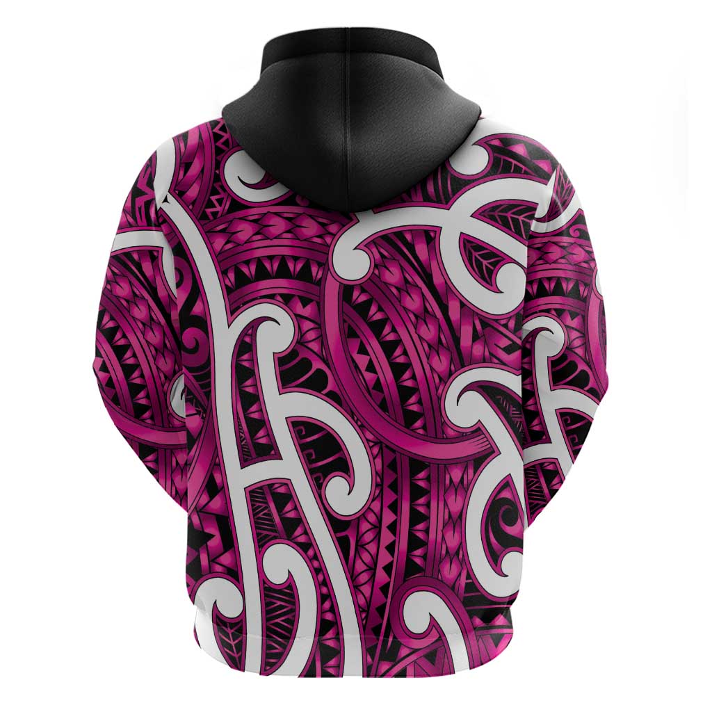 Aotearoa Maori Kowhaiwhai Zip Hoodie Mawhero Puhoro and Patiki