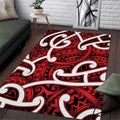 Aotearoa Maori Kowhaiwhai Area Rug Whero Puhoro and Patiki