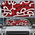 Aotearoa Maori Kowhaiwhai Auto Sun Shade Whero Puhoro and Patiki