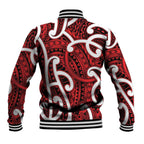 Aotearoa Maori Kowhaiwhai Baseball Jacket Whero Puhoro and Patiki