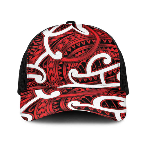 Aotearoa Maori Kowhaiwhai Baseball Net Cap Whero Puhoro and Patiki