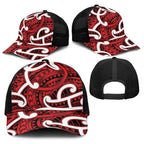 Aotearoa Maori Kowhaiwhai Baseball Net Cap Whero Puhoro and Patiki