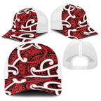 Aotearoa Maori Kowhaiwhai Baseball Net Cap Whero Puhoro and Patiki