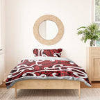 Aotearoa Maori Kowhaiwhai Bedding Set Whero Puhoro and Patiki