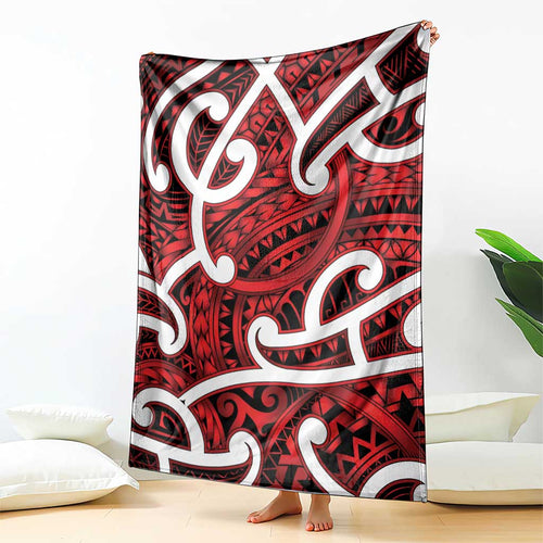 Aotearoa Maori Kowhaiwhai Blanket Whero Puhoro and Patiki