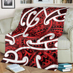 Aotearoa Maori Kowhaiwhai Blanket Whero Puhoro and Patiki