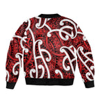 Aotearoa Maori Kowhaiwhai Bomber Jacket Whero Puhoro and Patiki