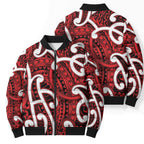 Aotearoa Maori Kowhaiwhai Bomber Puffer Jacket Whero Puhoro and Patiki