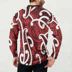 Aotearoa Maori Kowhaiwhai Button Sweatshirt Whero Puhoro and Patiki