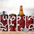 Aotearoa Maori Kowhaiwhai 4 in 1 Can Cooler Tumbler Whero Puhoro and Patiki