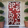 Aotearoa Maori Kowhaiwhai Door Cover Whero Puhoro and Patiki