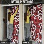 Aotearoa Maori Kowhaiwhai Door Cover Whero Puhoro and Patiki