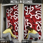 Aotearoa Maori Kowhaiwhai Door Cover Whero Puhoro and Patiki