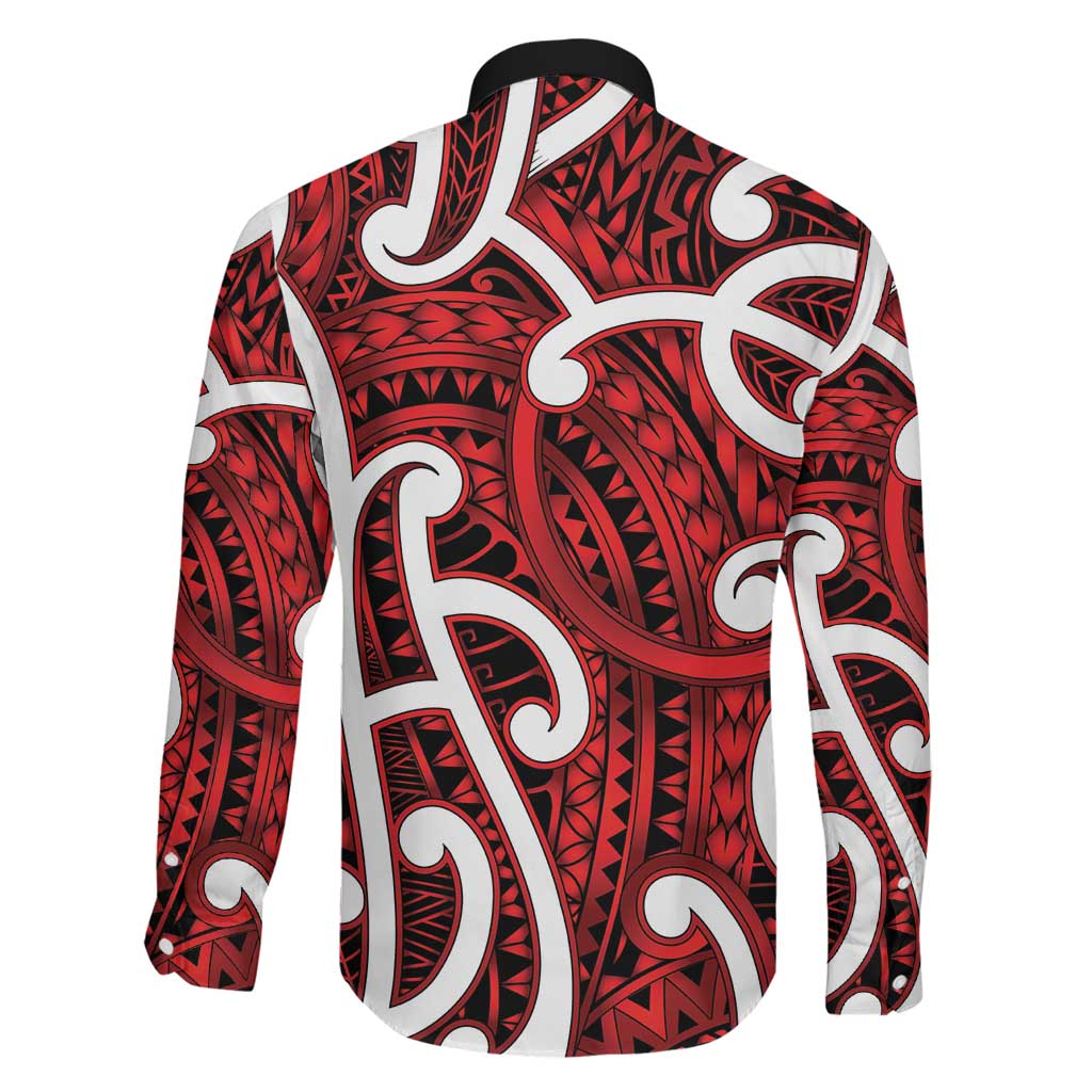 Aotearoa Maori Kowhaiwhai Family Matching Long Sleeve Bodycon Dress and Hawaiian Shirt Whero Puhoro and Patiki